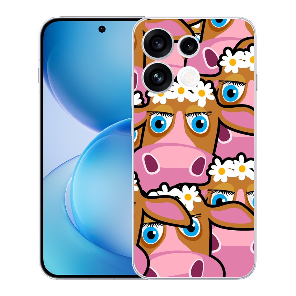 Gélový kryt mmCase na Oppo Reno 16 FS 5G - kreslené kravičky