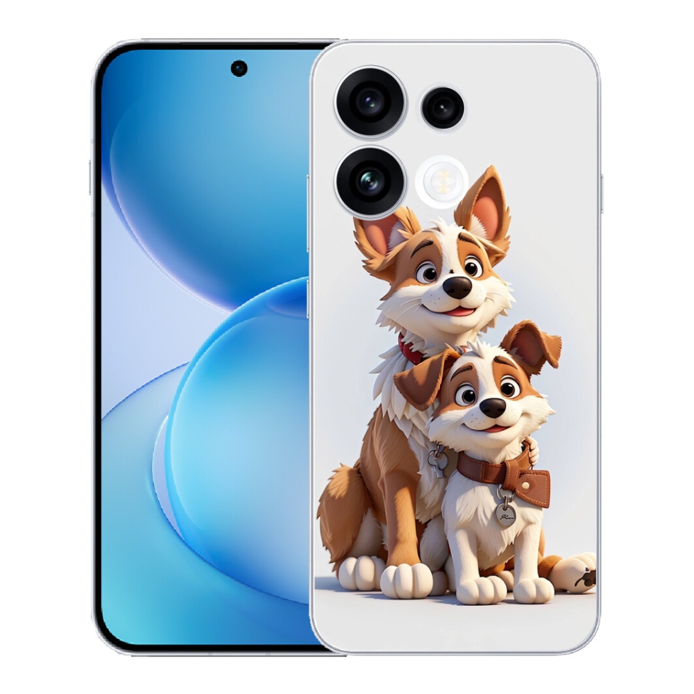 Gélový kryt mmCase na Oppo Reno 16 FS 5G - kreslenie psy