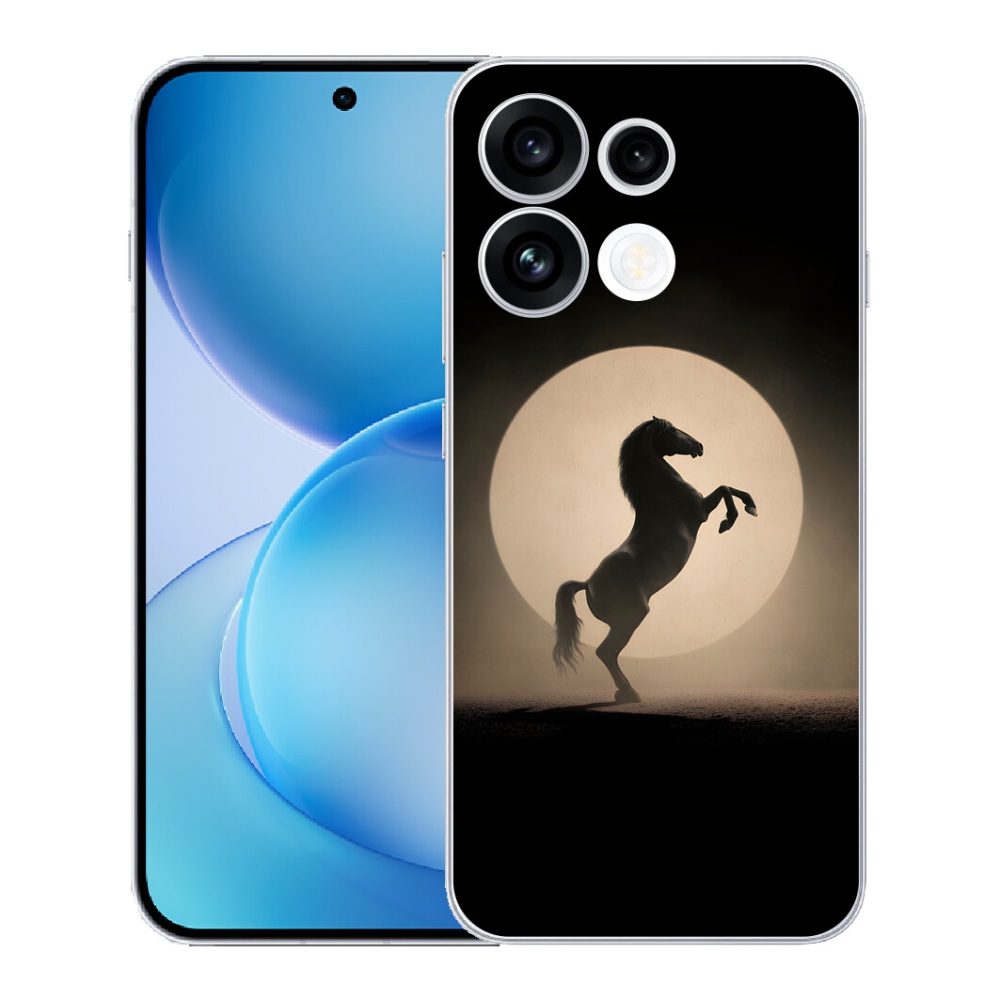 Gélový kryt mmCase na Oppo Reno 16 FS 5G - kôň v siluete