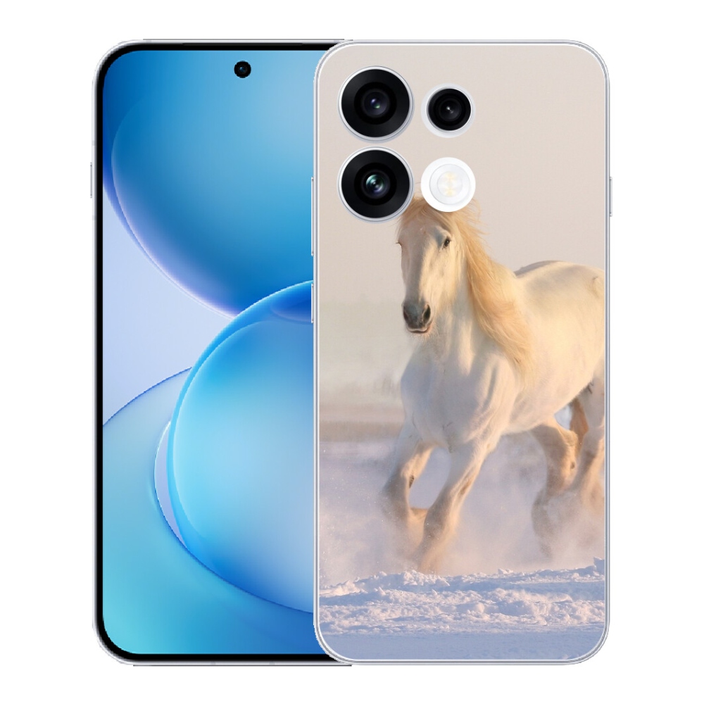 Gélový kryt mmCase na Oppo Reno 16 FS 5G - kôň v snehu