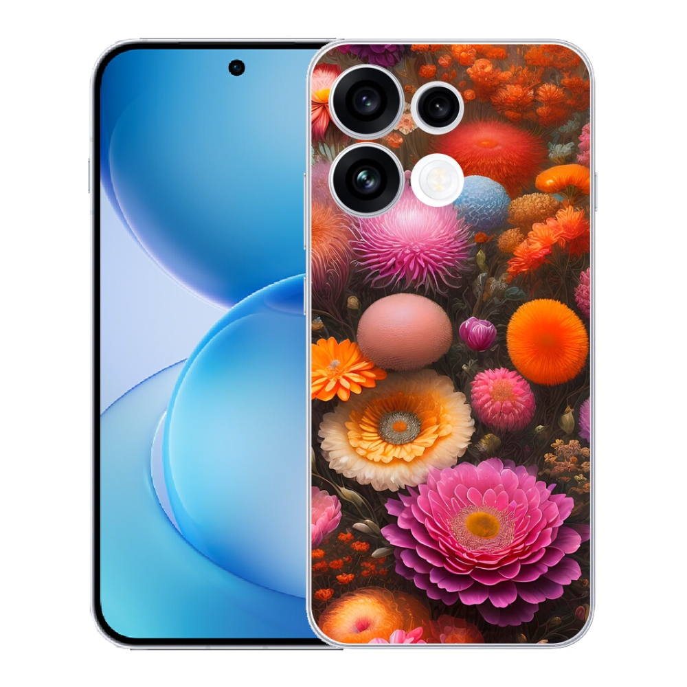 Gélový kryt mmCase na Oppo Reno 16 FS 5G - kvetinová kompozícia