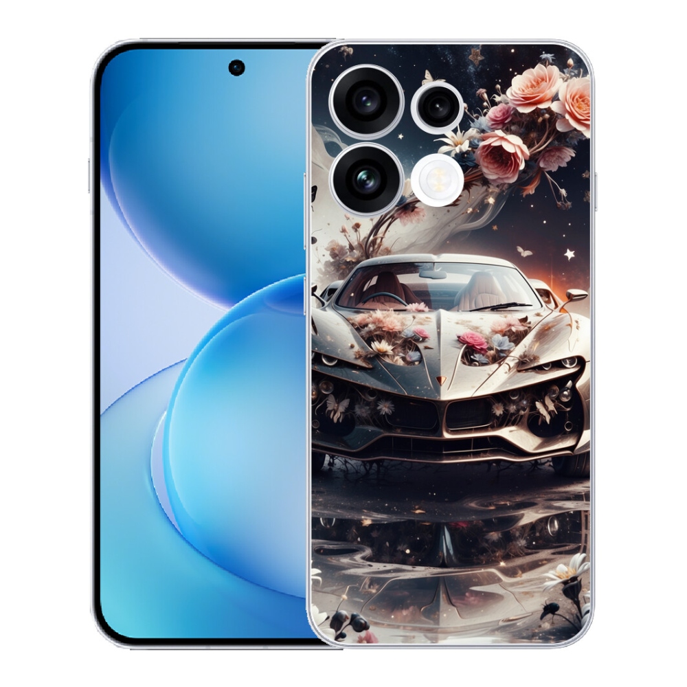 Gélový kryt mmCase na Oppo Reno 16 FS 5G - kvetinový športový automobil