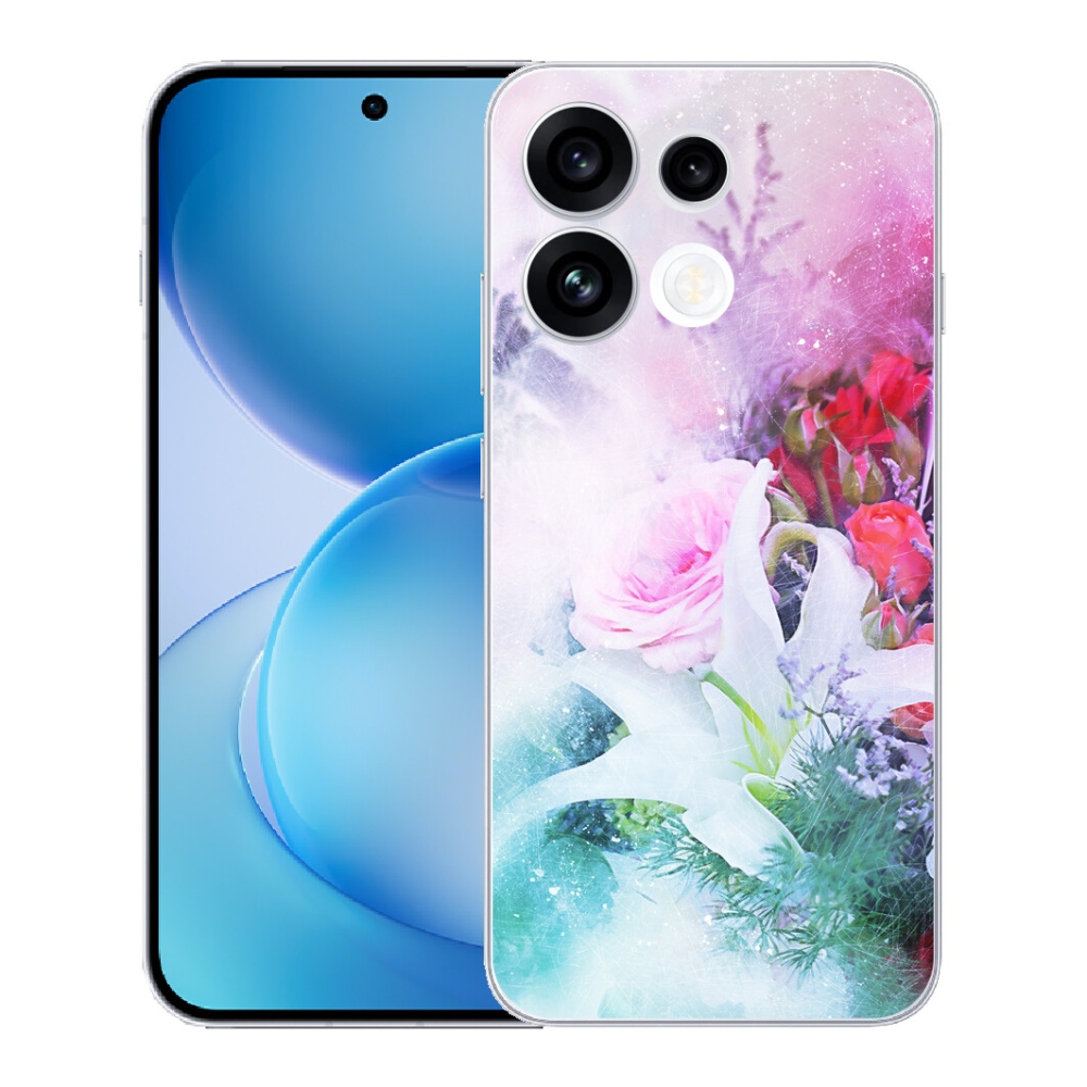 Gélový kryt mmCase na Oppo Reno 16 FS 5G - kvety 4