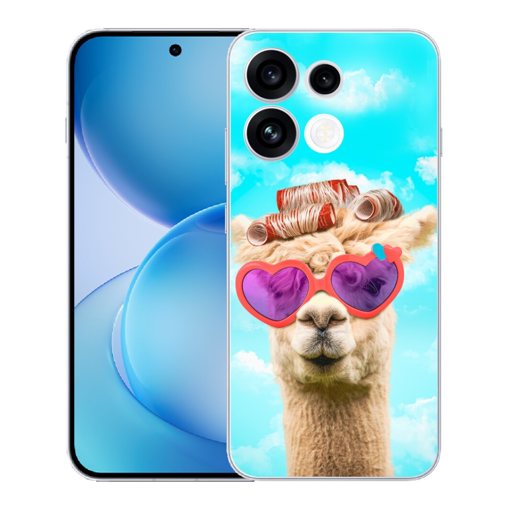 Gélový kryt mmCase na Oppo Reno 16 FS 5G - lama s okuliarmi