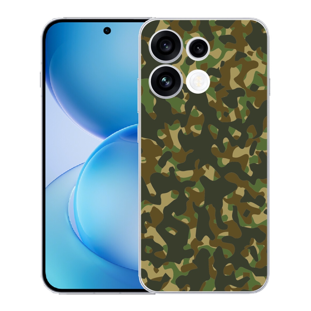 Gélový kryt mmCase na Oppo Reno 16 FS 5G - maskáčový vzor 1