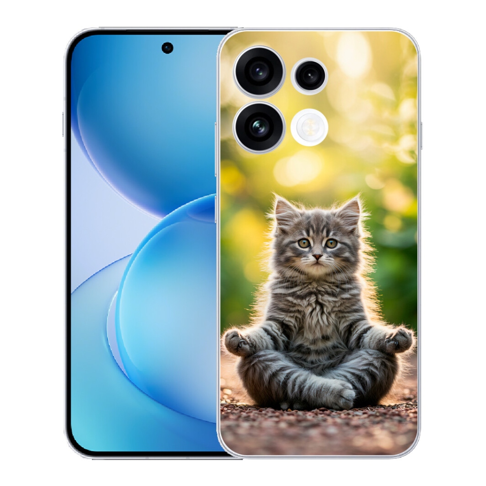 Gélový kryt mmCase na Oppo Reno 16 FS 5G - meditujúce mačiatko
