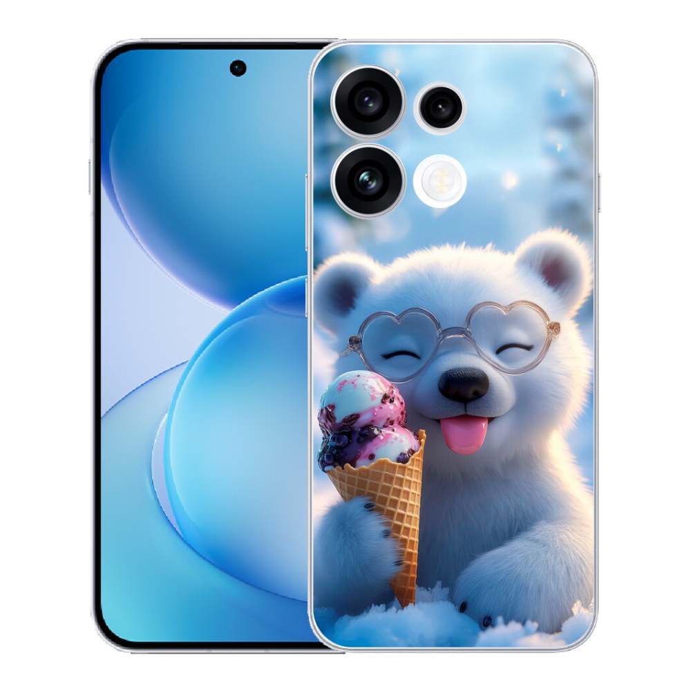 Gélový kryt mmCase na Oppo Reno 16 FS 5G - medvedík so zmrzlinou