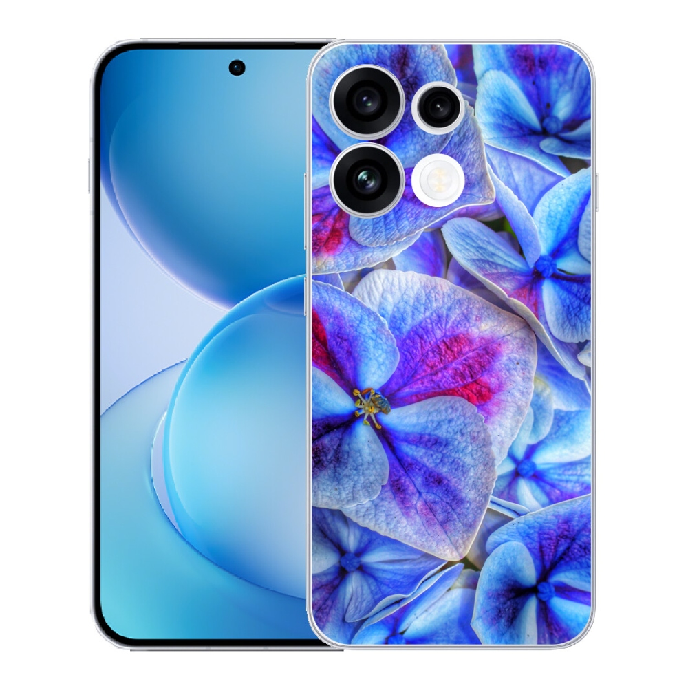 Gélový kryt mmCase na Oppo Reno 16 FS 5G - modré kvety 1