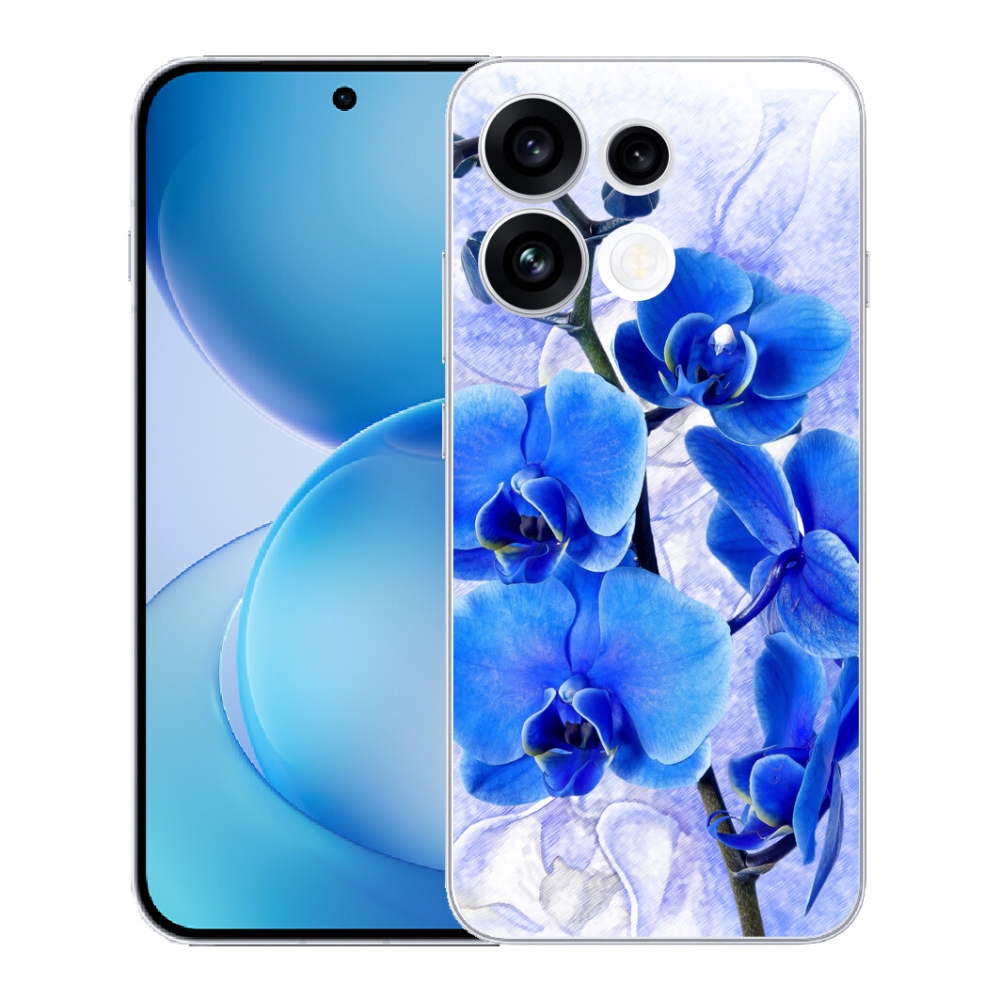 Gélový kryt mmCase na Oppo Reno 16 FS 5G - modré kvety