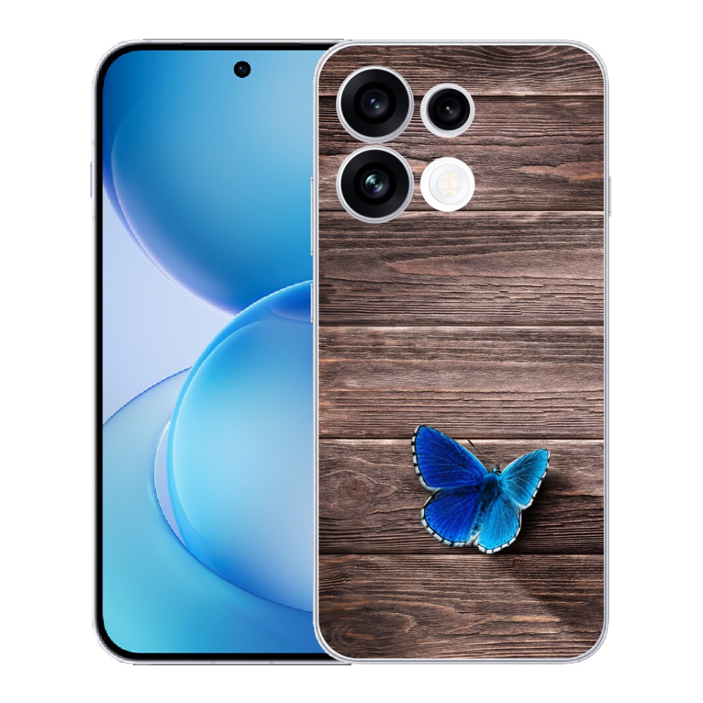 Gélový kryt mmCase na Oppo Reno 16 FS 5G - modrý motýľ 1