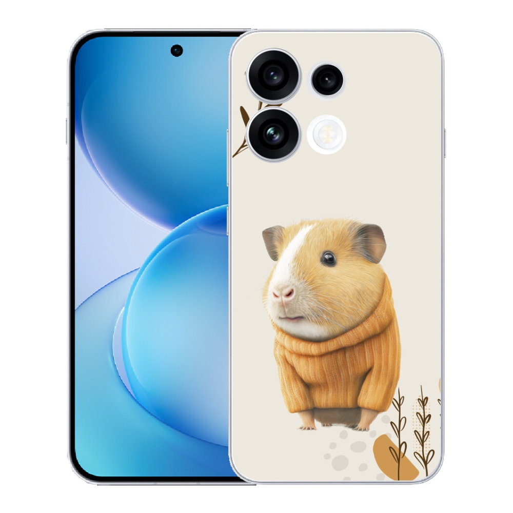 Gélový kryt mmCase na Oppo Reno 16 FS 5G - morča vo svetri