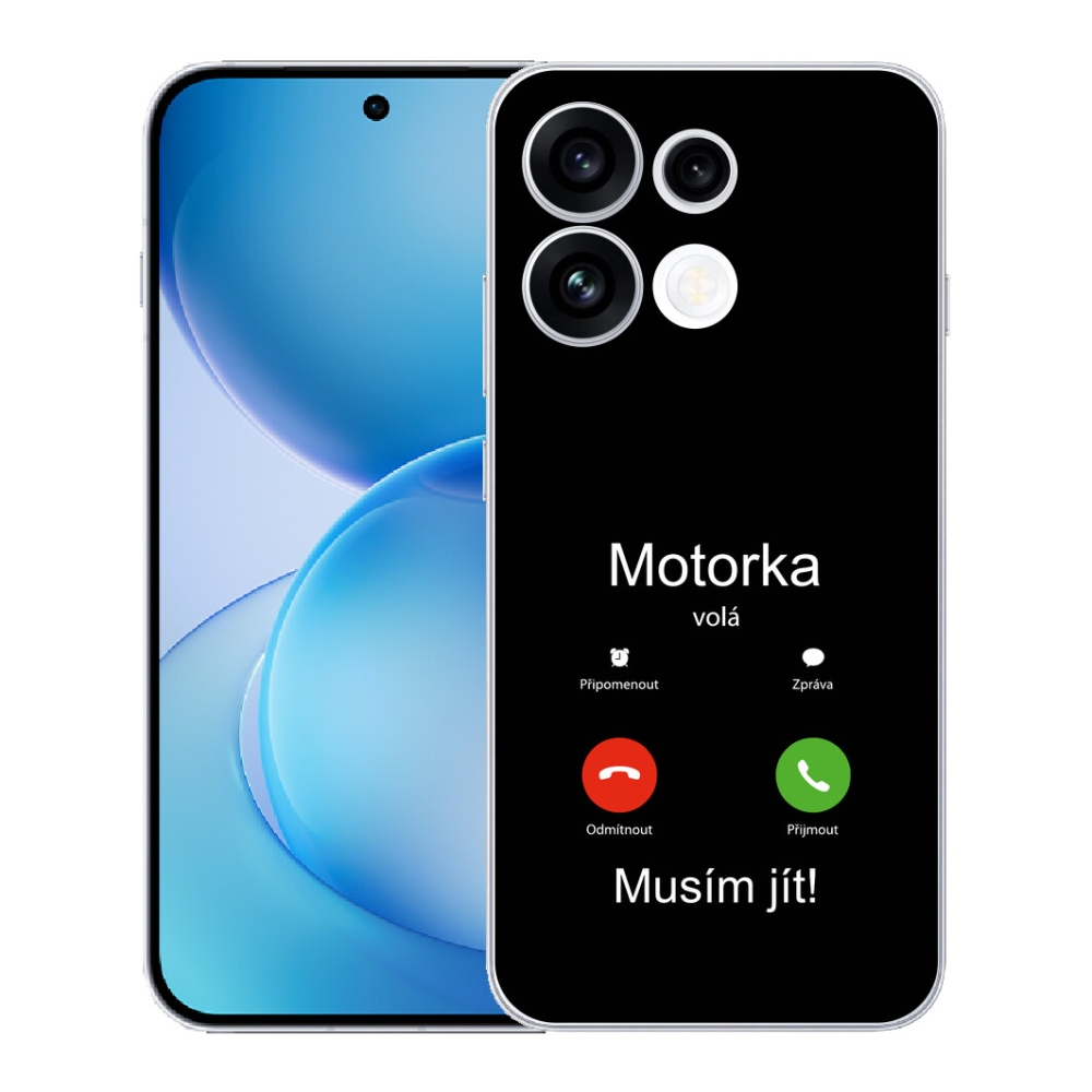 Gélový kryt mmCase na Oppo Reno 16 FS 5G - motorka volá čierne pozadie