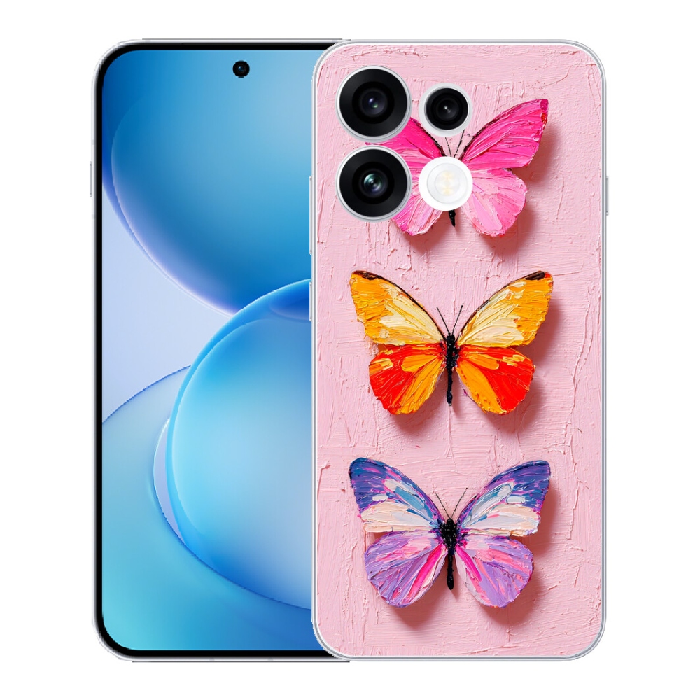 Gélový kryt mmCase na Oppo Reno 16 FS 5G - motýlia trojica