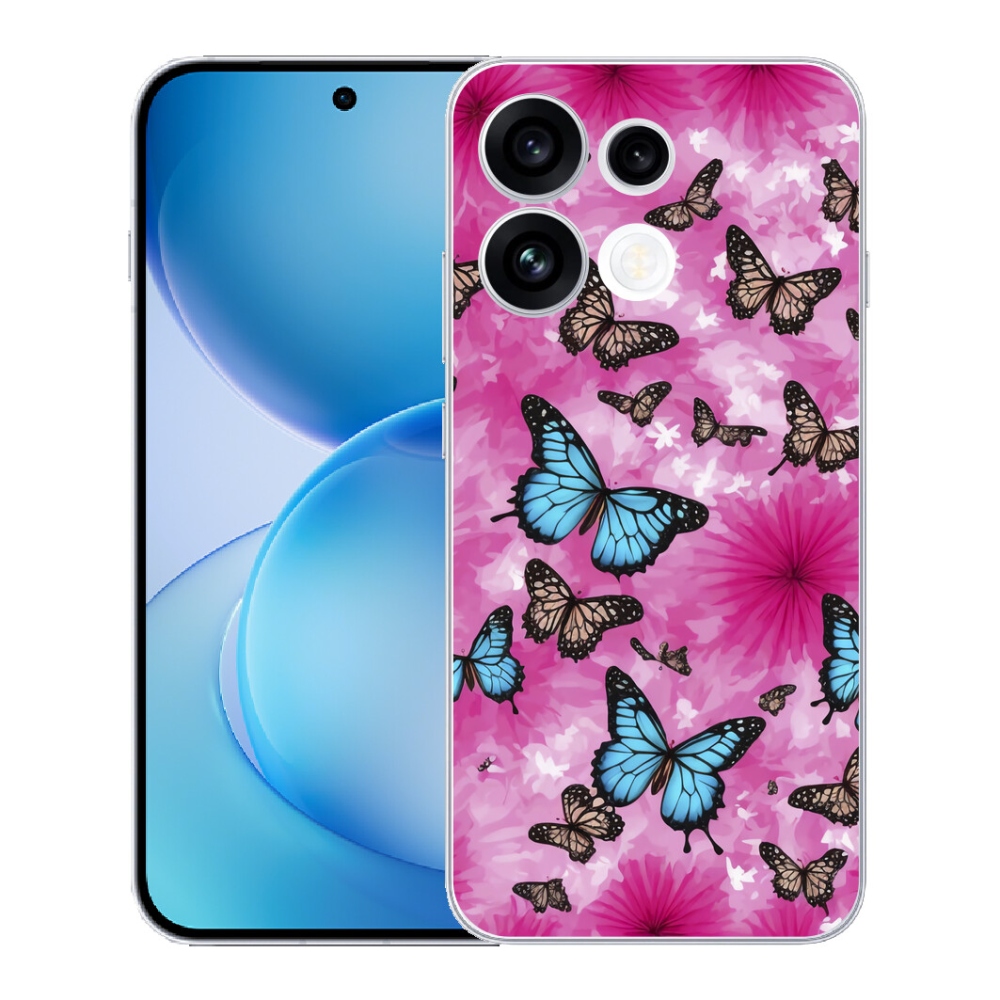 Gélový kryt mmCase na Oppo Reno 16 FS 5G - motýlia záhrada