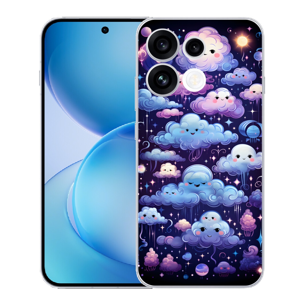 Gélový kryt mmCase na Oppo Reno 16 FS 5G - mráčiky