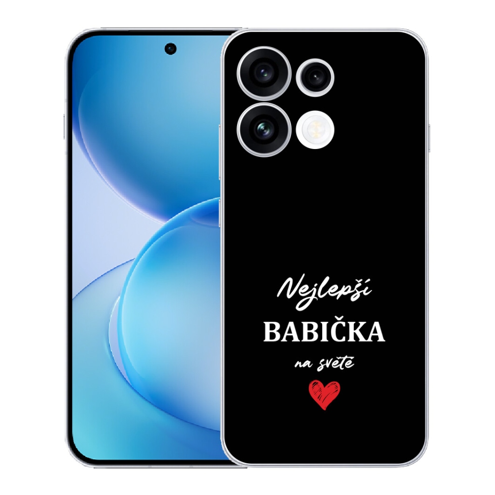 Gélový kryt mmCase na Oppo Reno 16 FS 5G - najlepšia babička 1 čierne pozadie