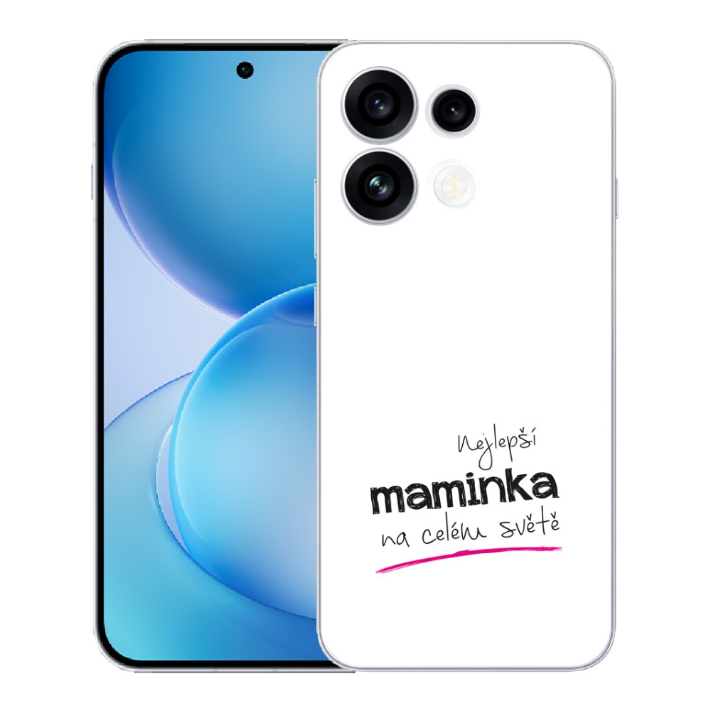 Gélový kryt mmCase na Oppo Reno 16 FS 5G - najlepšia mamička 4 biele pozadie
