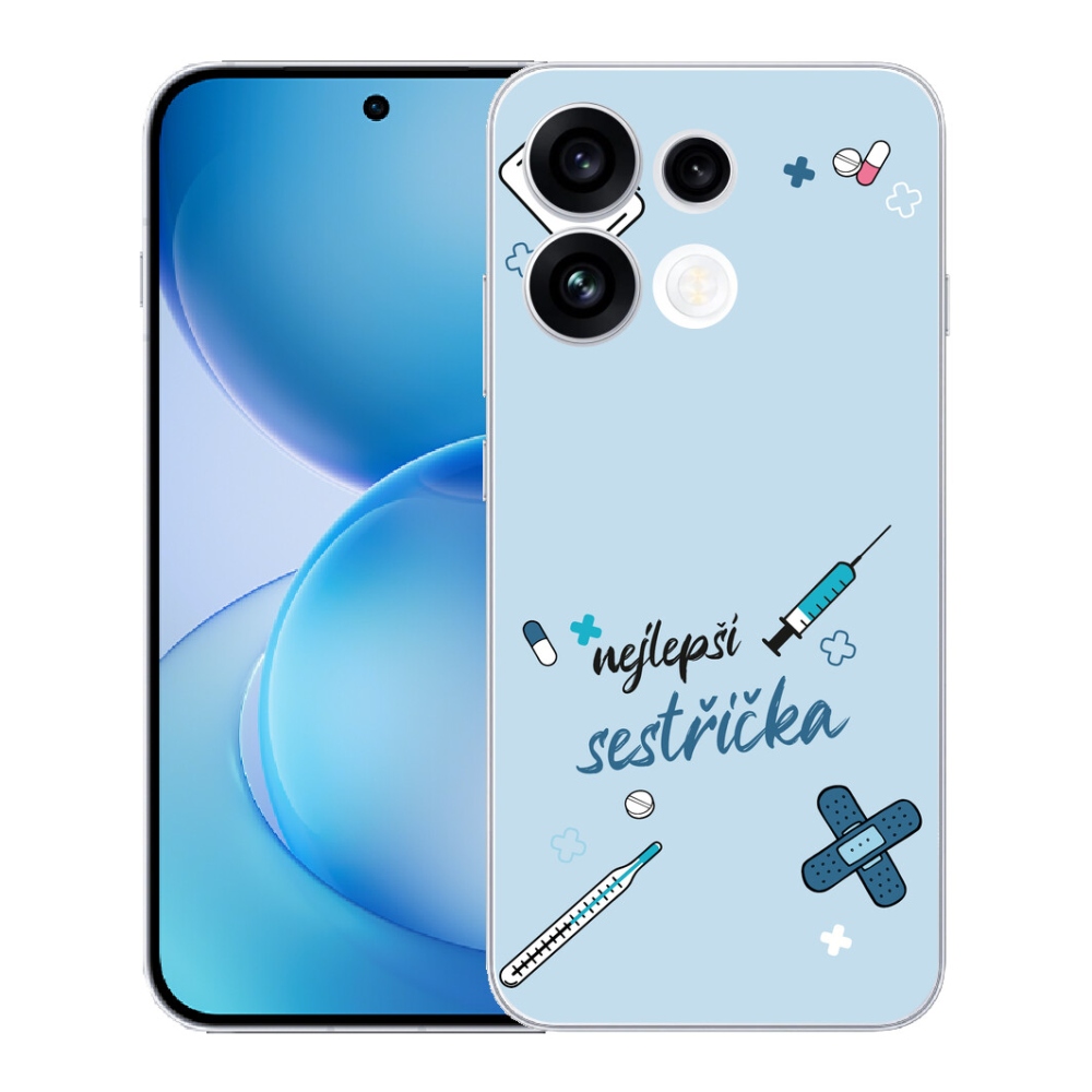 Gélový kryt mmCase na Oppo Reno 16 FS 5G - najlepšia sestrička modré pozadie