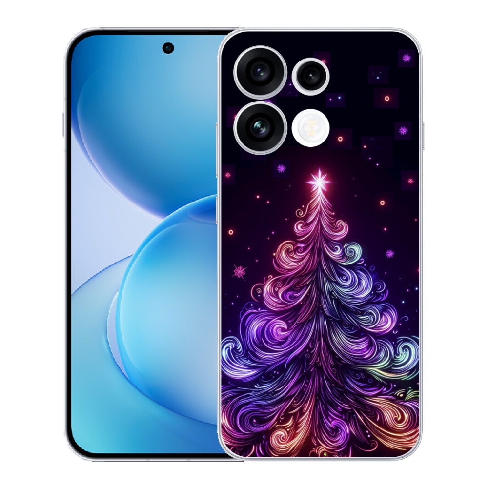 Gélový kryt mmCase na Oppo Reno 16 FS 5G - neónový vianočný stromček 1