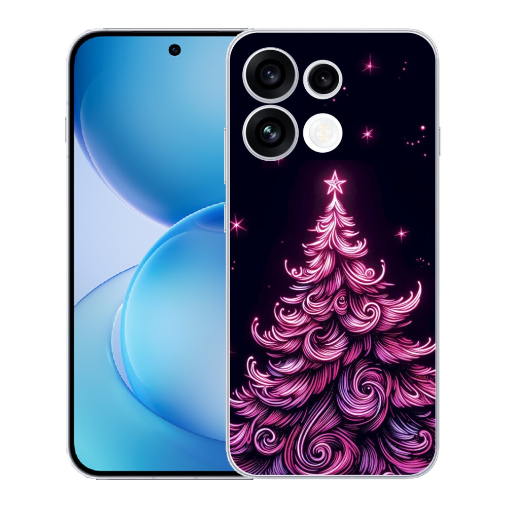Gélový kryt mmCase na Oppo Reno 16 FS 5G - neónový vianočný stromček 2