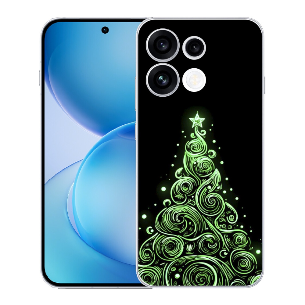 Gélový kryt mmCase na Oppo Reno 16 FS 5G - neónový vianočný stromček 3