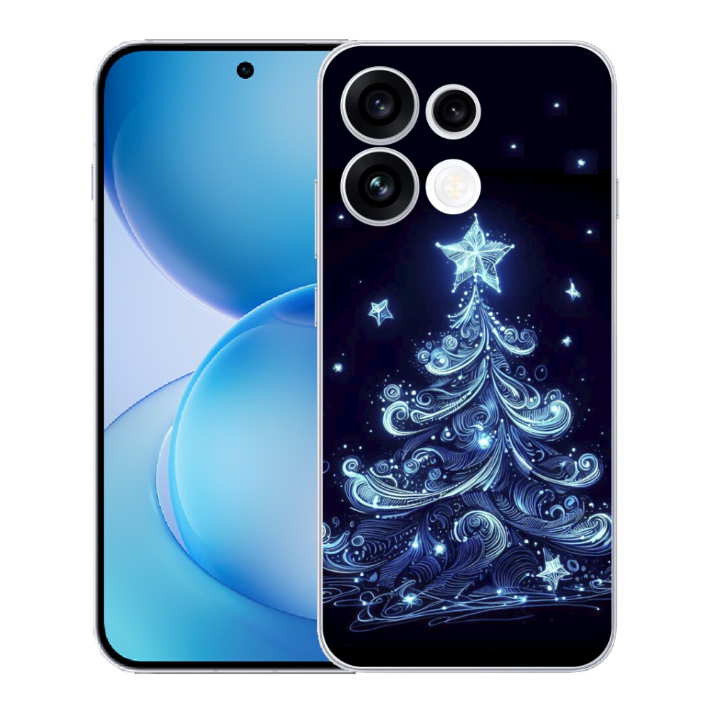 Gélový kryt mmCase na Oppo Reno 16 FS 5G - neónový vianočný stromček 4