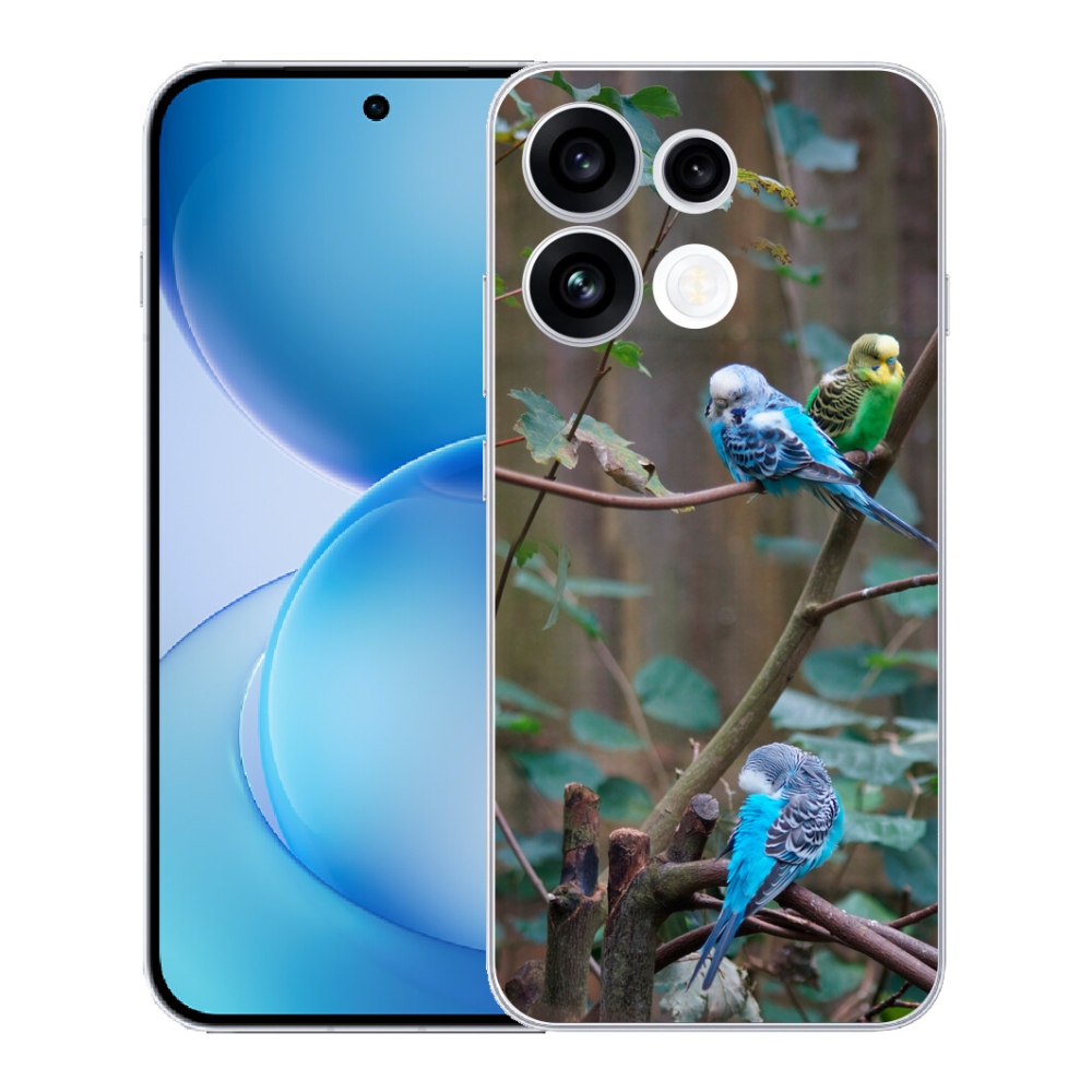 Gélový kryt mmCase na Oppo Reno 16 FS 5G - papagáje na vetve
