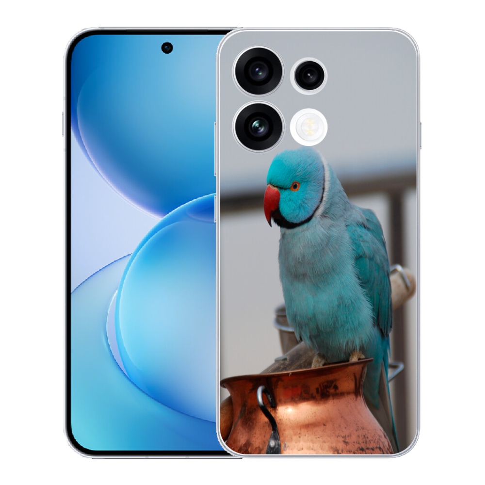 Gélový kryt mmCase na Oppo Reno 16 FS 5G - papagáj alexander modrý