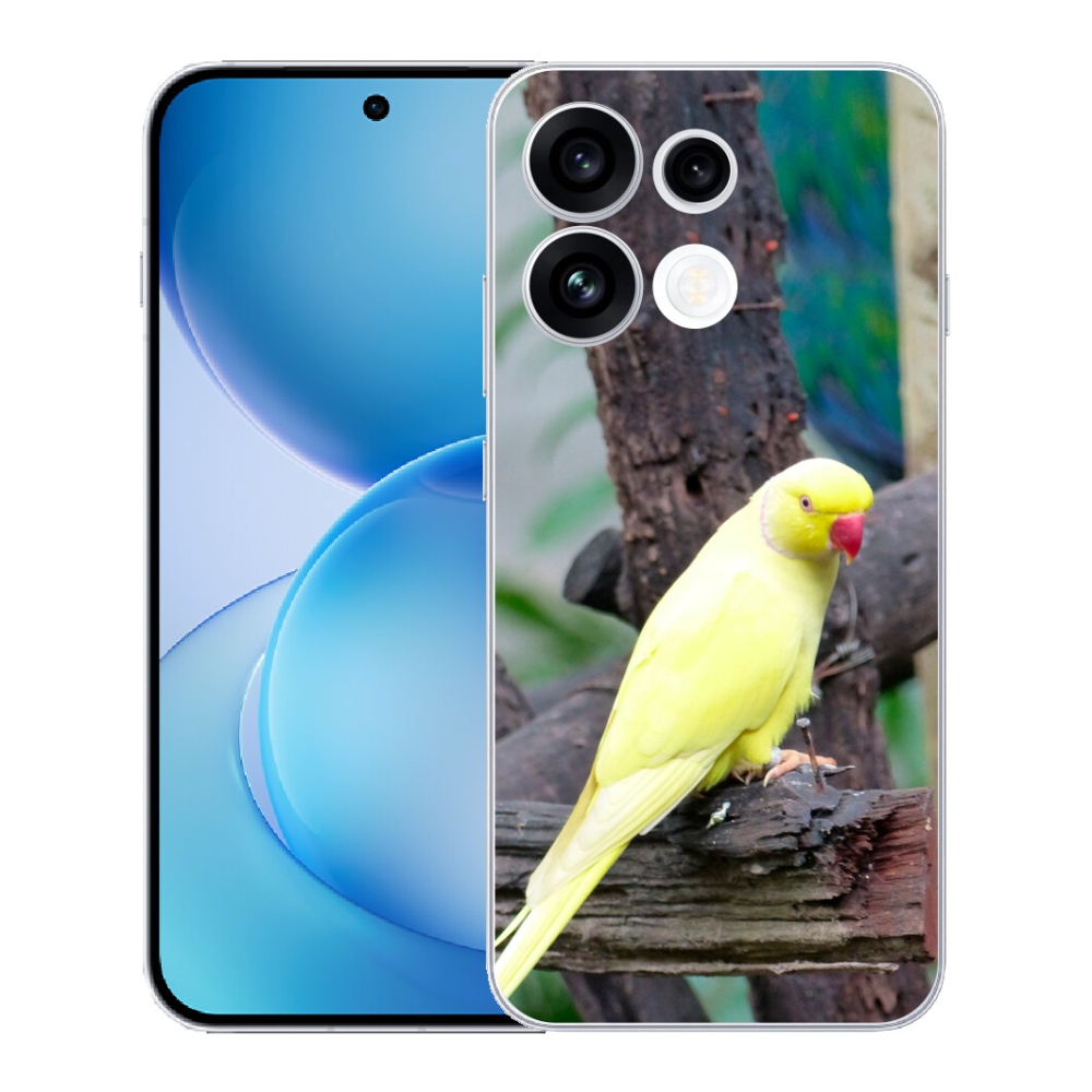 Gélový kryt mmCase na Oppo Reno 16 FS 5G - papagáj alexander žltý