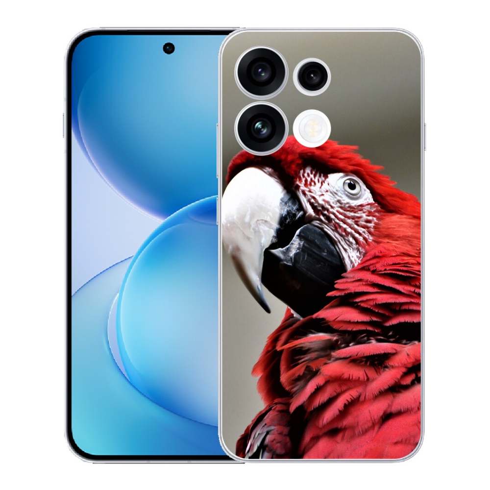 Gélový kryt mmCase na Oppo Reno 16 FS 5G - papagáj ara červený
