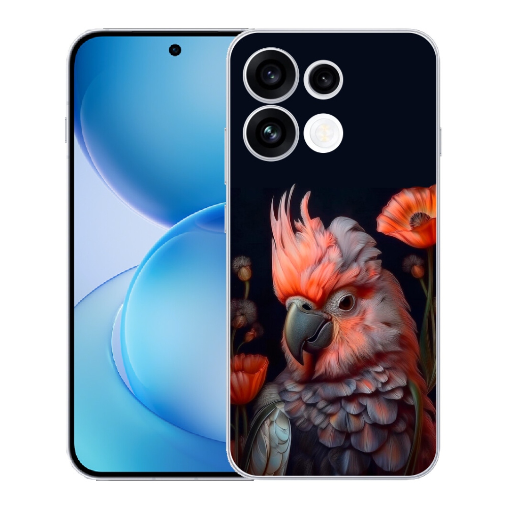 Gélový kryt mmCase na Oppo Reno 16 FS 5G - papagáj kakadu vo farbách