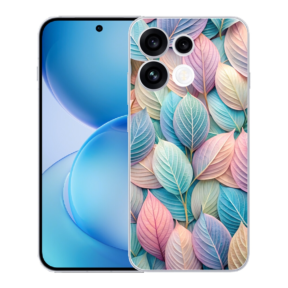 Gélový kryt mmCase na Oppo Reno 16 FS 5G - pastelové listy