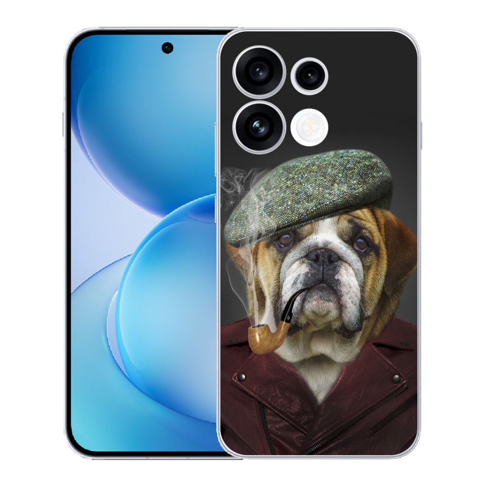 Gélový kryt mmCase na Oppo Reno 16 FS 5G - pes s fajkou