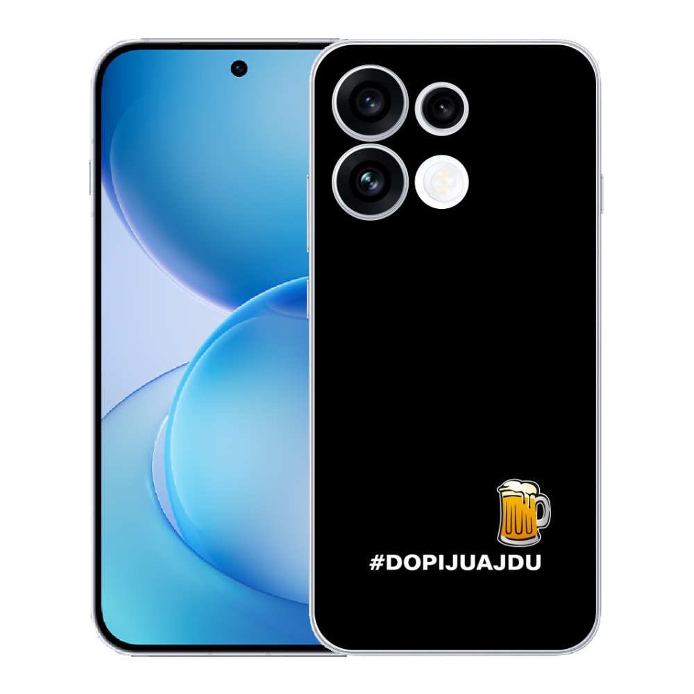 Gélový kryt mmCase na Oppo Reno 16 FS 5G - pivný motív 1 čierne pozadie
