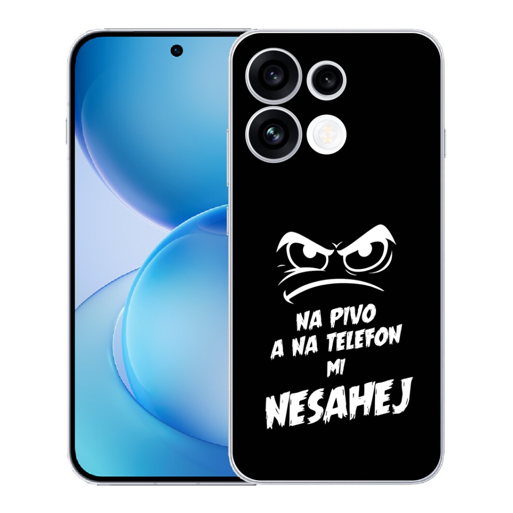 Gélový kryt mmCase na Oppo Reno 16 FS 5G - pivný motív 2 čierne pozadie