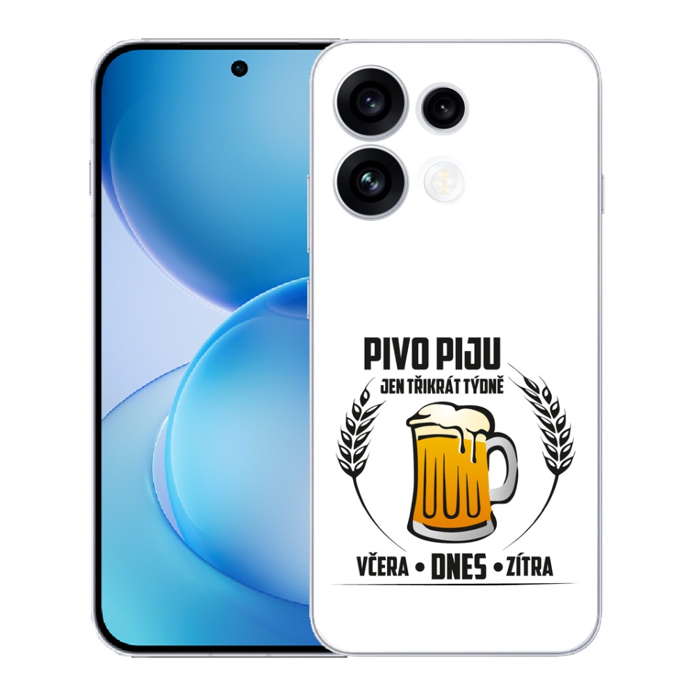Gélový kryt mmCase na Oppo Reno 16 FS 5G - pivný motív biele pozadie