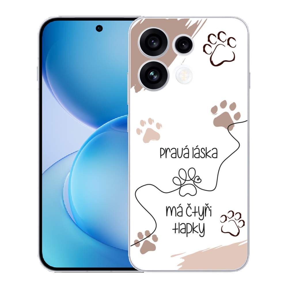 Gélový kryt mmCase na Oppo Reno 16 FS 5G - psí motív 1 biele pozadie