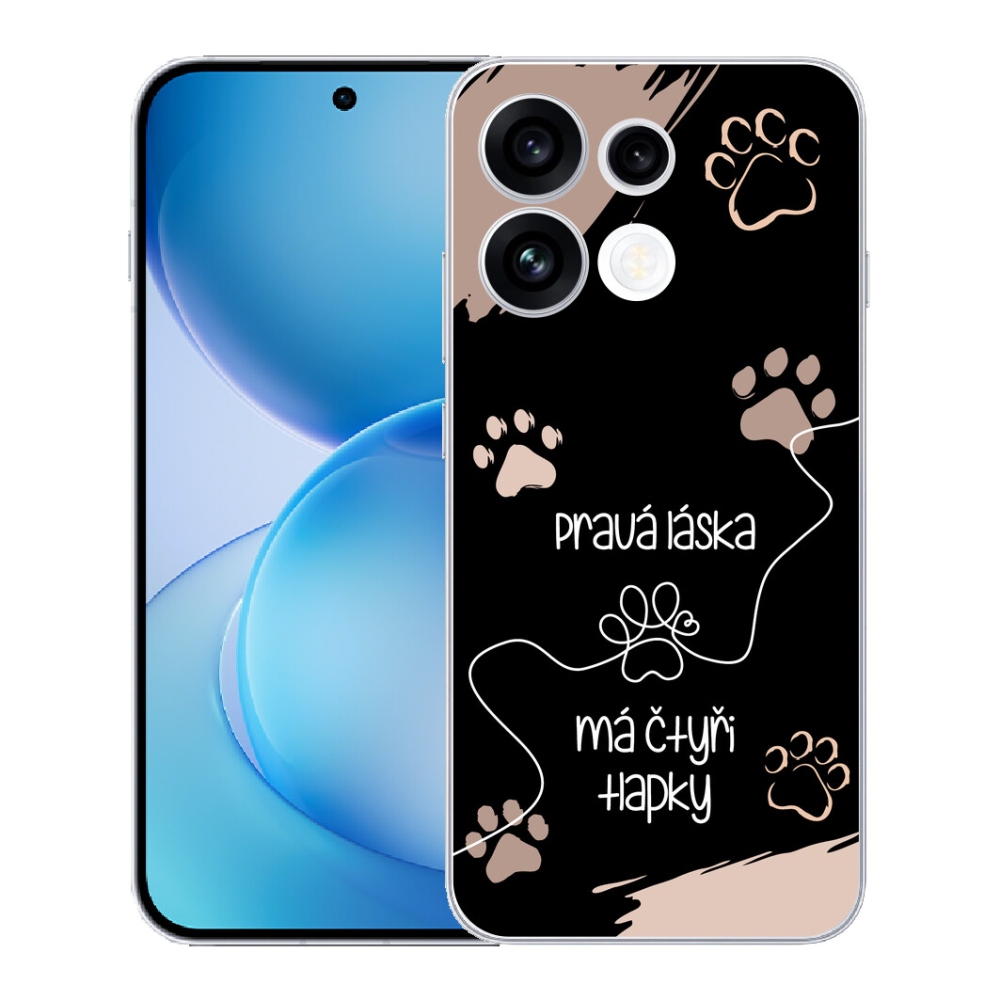 Gélový kryt mmCase na Oppo Reno 16 FS 5G - psí motív 1 čierne pozadie