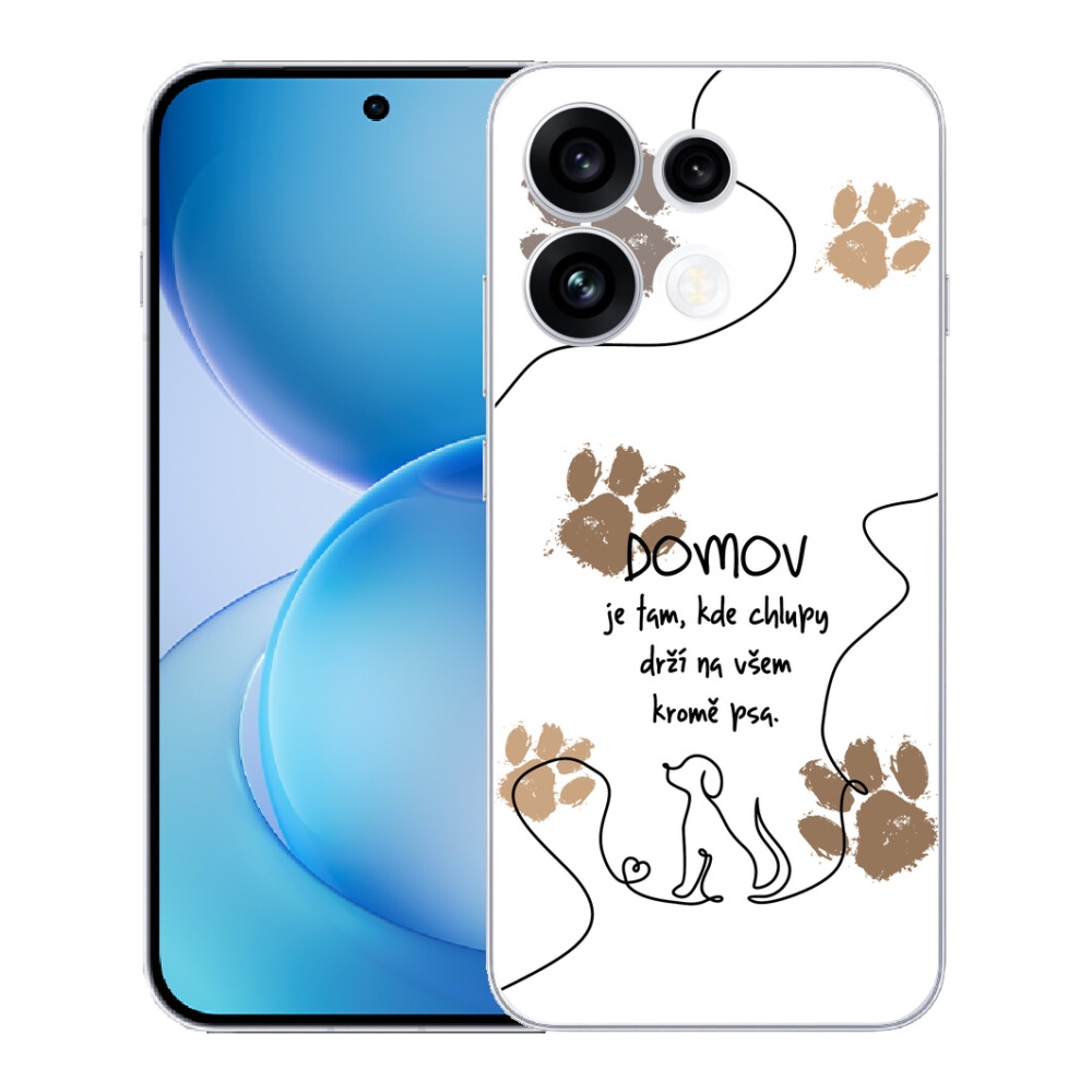 Gélový kryt mmCase na Oppo Reno 16 FS 5G - psí motív biele pozadie
