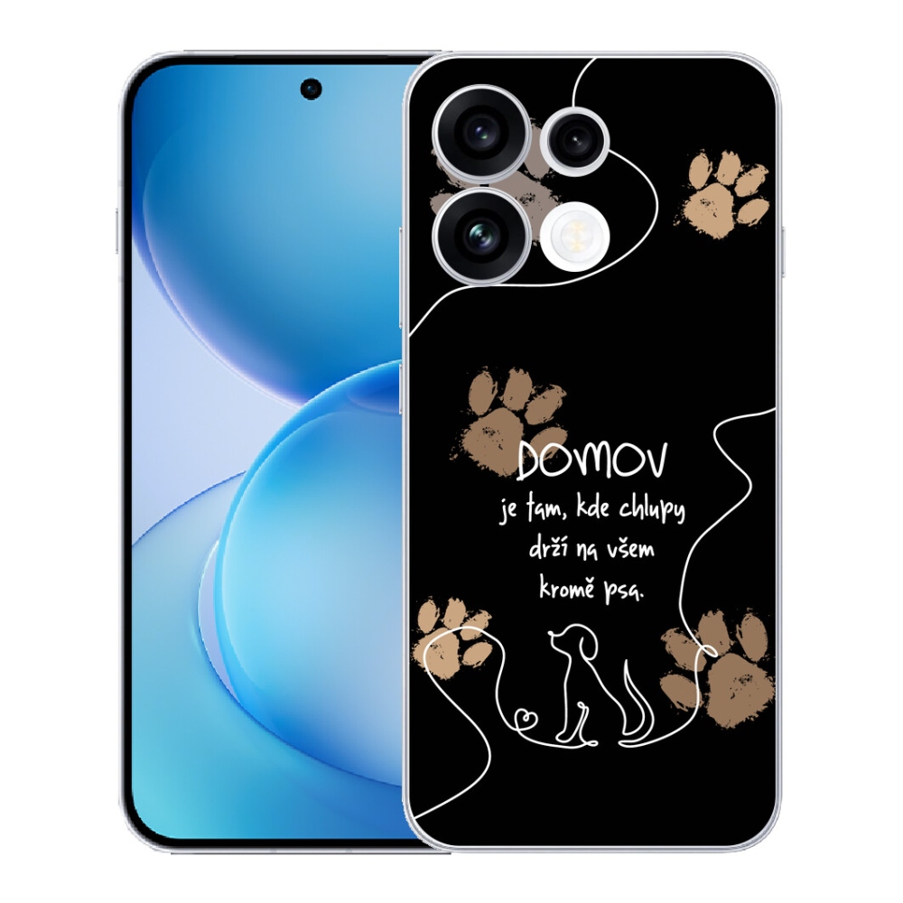 Gélový kryt mmCase na Oppo Reno 16 FS 5G - psí motív čierne pozadie