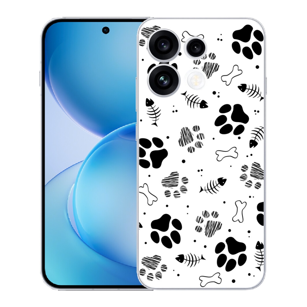 Gélový kryt mmCase na Oppo Reno 16 FS 5G - psie labky 1