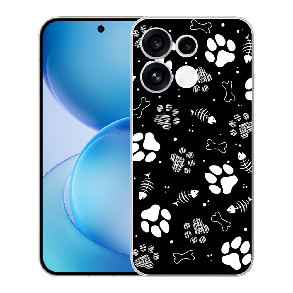 Gélový kryt mmCase na Oppo Reno 16 FS 5G - psie labky