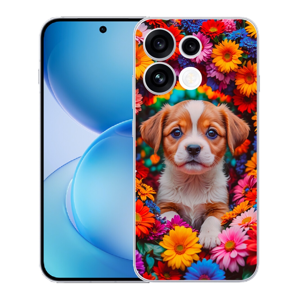 Gélový kryt mmCase na Oppo Reno 16 FS 5G - roztomilé šteňa