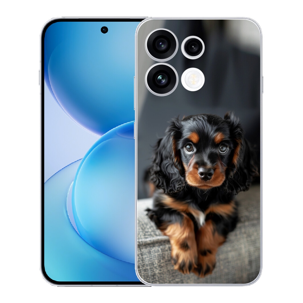 Gélový kryt mmCase na Oppo Reno 16 FS 5G - roztomilý dlhosrstý jazvečík