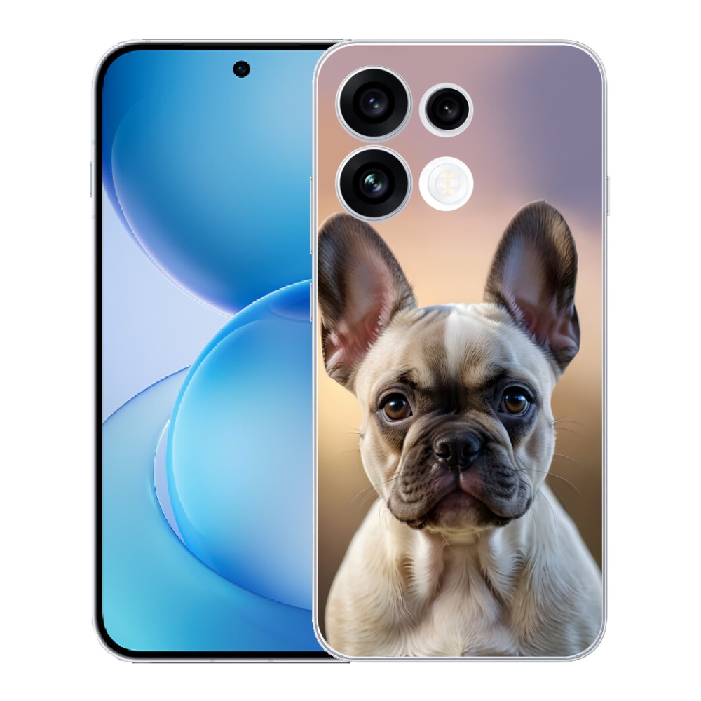 Gélový kryt mmCase na Oppo Reno 16 FS 5G - roztomilý francúzsky buldoček