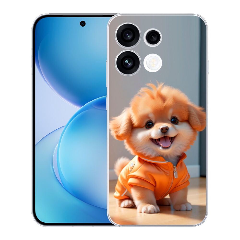 Gélový kryt mmCase na Oppo Reno 16 FS 5G - roztomilý pomeranian v mikine