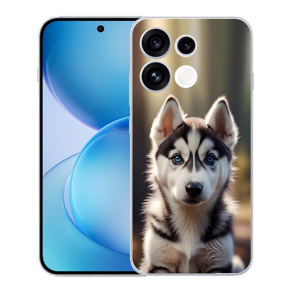 Gélový kryt mmCase na Oppo Reno 16 FS 5G - roztomilý sibírsky husky