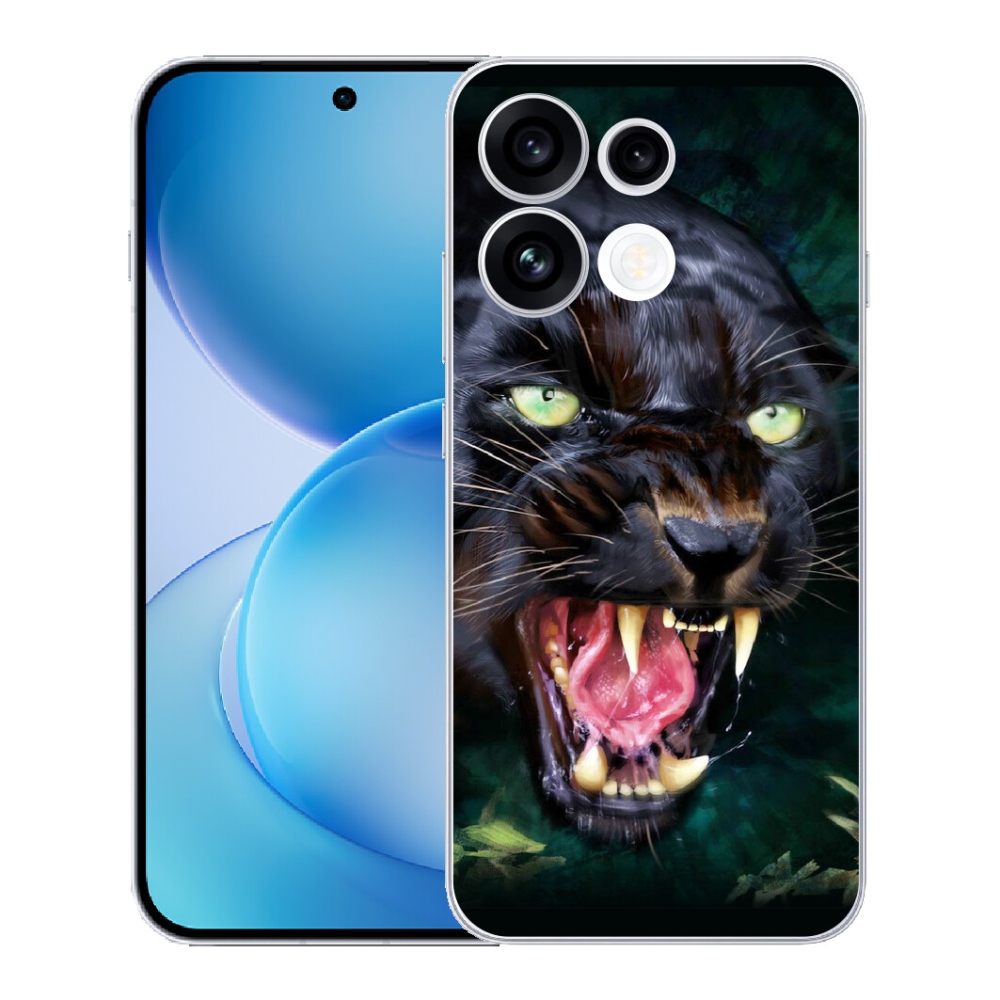 Gélový kryt mmCase na Oppo Reno 16 FS 5G - rozzúrený čierny panter