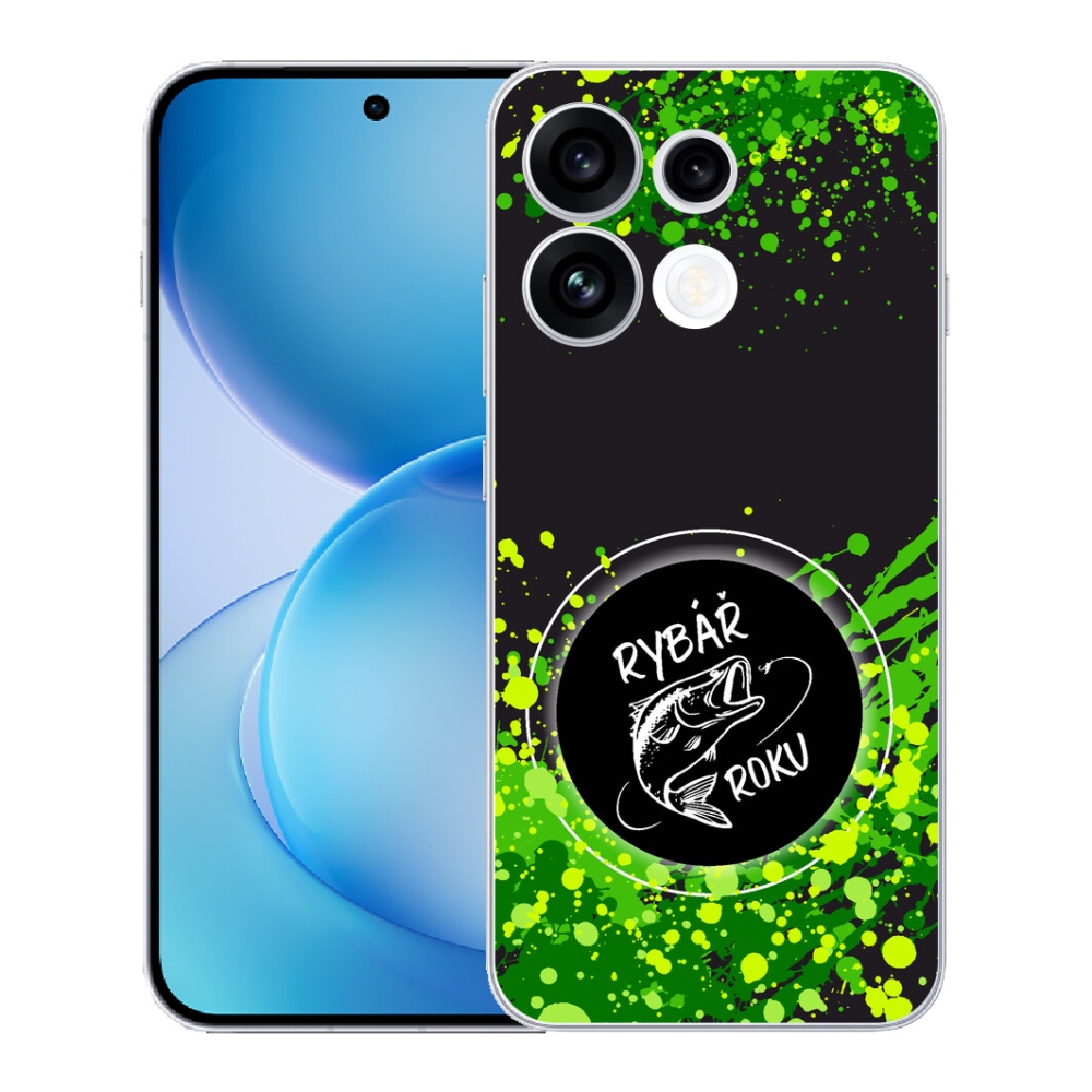 Gélový kryt mmCase na Oppo Reno 16 FS 5G - rybár roka čierne pozadie