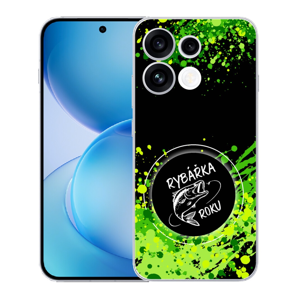 Gélový kryt mmCase na Oppo Reno 16 FS 5G - rybárka roka čierne pozadie